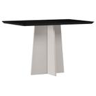 Mesa de Jantar Anitta 120x80 cm com Vidro Off White Preto New Ceval