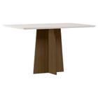 Mesa de Jantar Anitta 135X90 cm com Vidro Imbuia Off White New Ceval