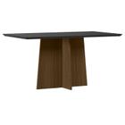 Mesa de Jantar Anitta 160x90 cm com Vidro Imbuia Preto New Ceval