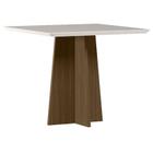 Mesa de Jantar Anitta 90X90 cm com Vidro Imbuia Off White New Ceval