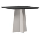 Mesa de Jantar Anitta 90X90 cm com Vidro Off White Preto New Ceval