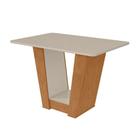 Mesa De Jantar Apogeu 120 Cm Amêndoa Clean Off White Tampo Com Vidro - Lopas - MÓVEIS LOPAS