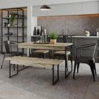Mesa de Jantar com 1 Banco Estilo Industrial TUB