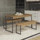 Mesa de Jantar com 2 Bancos LI013 136cm industrial