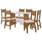 Mesa de Jantar com 6 Cadeiras Milano Carvalho Off White - Poliman