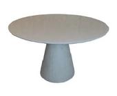 Mesa de Jantar Cone 130 cm Cimento Queimado + Vidro