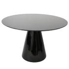 Mesa de Jantar Cone 70 cm Laca Preta + Vidro