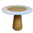 Mesa de Jantar Cone Concavo 120 cm Laminada em Madeira com Vidro - Personal Moveis Design