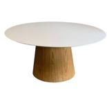 Mesa de Jantar Cone Oval 120x80 cm Tampo Laqueado Base Madeira Freijó