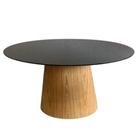 Mesa de Jantar Cone Oval 160x90cm Tampo Base Madeira Preto - PERSONAL DECOR