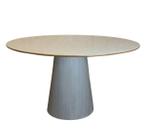 Mesa de Jantar Cone Oval 180x100 cm Tampo Laca + Vidro Base laminada Padrão Grigio