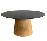 Mesa de Jantar Cone Oval 198x122 cm Tampo MDF Laqueado Base Madeira Freijó