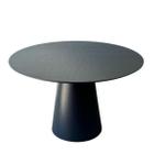 Mesa de Jantar Cone Redonda 130 cm Base Madeira Ébano Tampo Ébano - Linn Design Decor