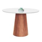 Mesa de Jantar Cone Tampo Laqueado Com Vidro 120cm Facilita Decor