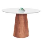 Mesa de Jantar Cone Tampo Laqueado Com Vidro 90cm Facilita Decor