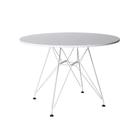 Mesa de Jantar Eames Redonda 110cm Branca com Ferro Branco - Up Home