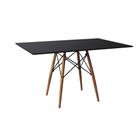 Mesa de Jantar Eiffel Retangular 120 Cm Tampo de Madeira Preta