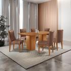 Mesa De Jantar Eloise Tampo Laminado Com 6 Cadeiras Isadora Tork Naturale