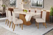 Mesa de Jantar Epic 200 C. Vidro 8 Cad. Nina Linho - Henn - LM DECOR