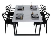 Mesa De Jantar Estilo Industrial C/ Cadeira Allegra 4 Unidades