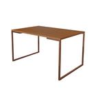 Mesa de Jantar Industrial Base Ferro Cobre Tampo 137x90 Canela - Up Home