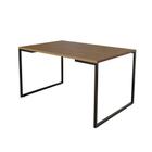 Mesa de Jantar Industrial Base Ferro Preto Tampo 137x90 Amêndoa