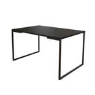 Mesa de Jantar Industrial Base Ferro Preto Tampo 137x90 Preto