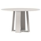 Mesa de Jantar Isabela 135x135 cm com Vidro Off White New Ceval