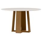 Mesa de Jantar Isabela 135x135 cm com Vidro Ype Off White New Ceval