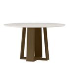 Mesa de Jantar Isabela 135x135 Tampo em MDF com Vidro - New Ceval