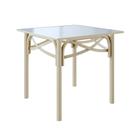 Mesa de Jantar Katrina Off White Quadrada Tampo de Madeira 90 Cm New Green