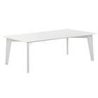 Mesa de Jantar Lisboa Univ Retangular 180 cm Tampo de Madeira Vidro Colado Laca Off White Brilhante