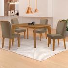 Mesa de Jantar Liz 120cm MDF Canto copo e com 4 Cadeiras Athenas - Moderna