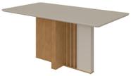 Mesa de Jantar Lopas 1,60 Astrid com vidro Serigrafado Amendoa Clean/off White