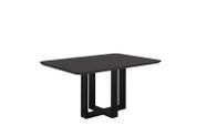 Mesa de Jantar Madeira Maciça Lisy Com Tampo de Vidro Preto Stelar 120cm - Móveis Mundial