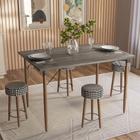 Mesa de Jantar Madri Ebano e 4 Bancos Paris Pés Natural Suede Cardan Salaone