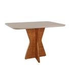 Mesa de Jantar Madri Madeira Maciça 160X90cm Tampo Retângular Vidro Móveis Minas