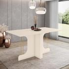 Mesa de Jantar Mavi 160 S/ Vidro Off White - Henn