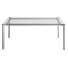 Mesa de Jantar Mila com Tampo de Vidro Base Aço Cinza 120cm - 55729