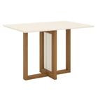 Mesa de Jantar Natalí 120 cm Canto Reto sem Vidro Nature Off White - Henn