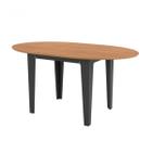 Mesa de Jantar Oval Extensível até 159x90cm em MDF Freijó Preto Fosco Dalla Costa