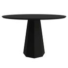 Mesa De Jantar Para 4 Lugares 1,20m Tampo Redondo Com Vidro Isis Cor Preto New Ceval