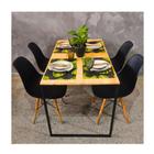 Mesa De Jantar Para 6 Cadeiras Simples Compacta Elegante Ferro E Madeira