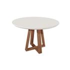 Mesa de Jantar Provincia Bennet Redonda C/ Vidro - Natural/ Off White