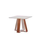 Mesa de Jantar Quadrada 90x90 cm 4 lugares Grécia LJ Castanho Prêmio/Off White