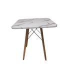 Mesa de Jantar Quadrada Eames Eiffel 90 cm Borda Arredondada - Estilo Granito - Fundição Petrópolis