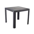 Mesa de Jantar Quadrada Ibiza 80 cm (largura) em Polipropileno Preto com Tramas Simulando Rattan