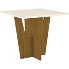 Mesa de Jantar Quadrada Indekes 90 cm Nature/ Off White para até 4 Cadeiras - Bela Móveis