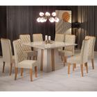 Mesa de Jantar Quadrada Sonhare Com 8 Cadeiras Iza Off White/Mel/Bege/Vd Off White Casa Giulia