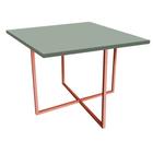 Mesa de Jantar Quadrado Thales 90cm Industrial Ferro Bronze Tampo 100% MDF Verde Oliva - Ahazzo Móveis